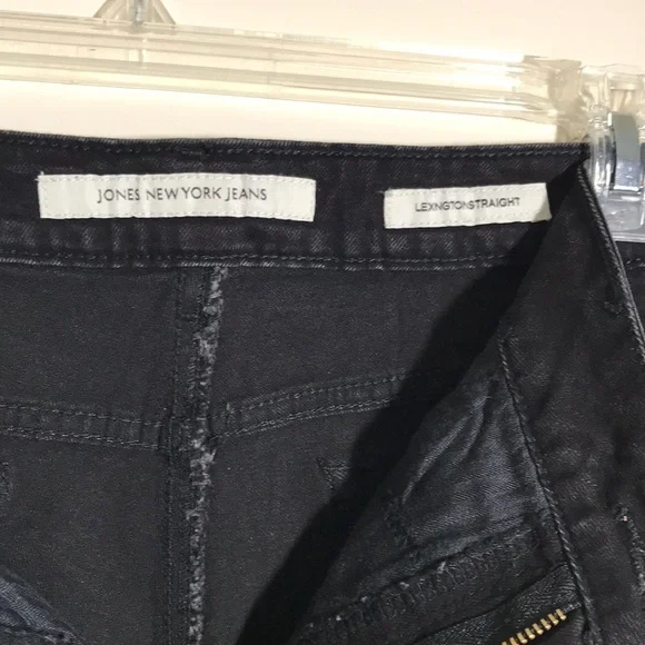 Jones New York Lexington Straight 16 Jeans Black Tummy Control
